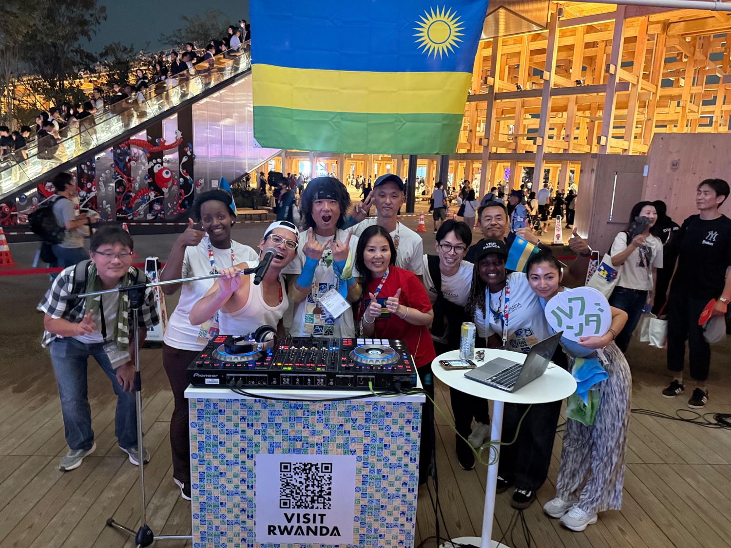 Rwanda Pavilion team at a Visit Rwanda evening event, Expo 2025